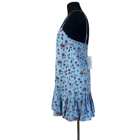 Urban Outfitters Camille Mini Dress S Blue Sleeveless Floral - Picture 6 of 13